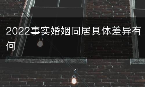 2022事实婚姻同居具体差异有何
