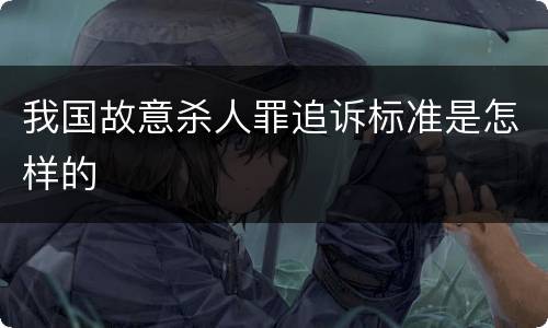 我国故意杀人罪追诉标准是怎样的