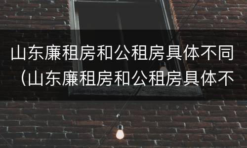 山东廉租房和公租房具体不同（山东廉租房和公租房具体不同之处）