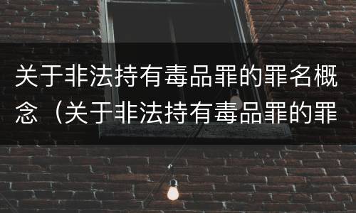 关于非法持有毒品罪的罪名概念（关于非法持有毒品罪的罪名概念解释）