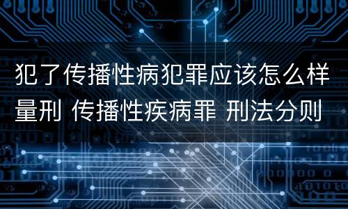犯了传播性病犯罪应该怎么样量刑 传播性疾病罪 刑法分则