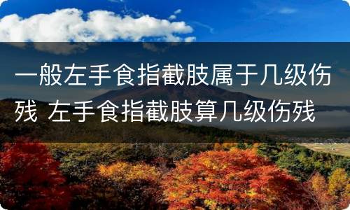 一般左手食指截肢属于几级伤残 左手食指截肢算几级伤残