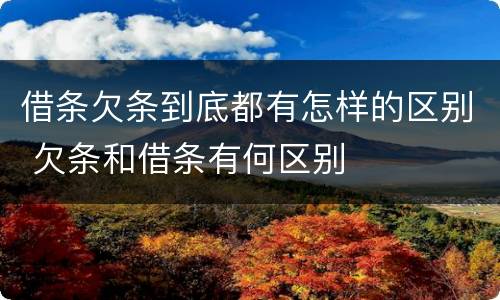 借条欠条到底都有怎样的区别 欠条和借条有何区别
