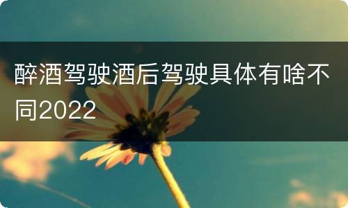 醉酒驾驶酒后驾驶具体有啥不同2022