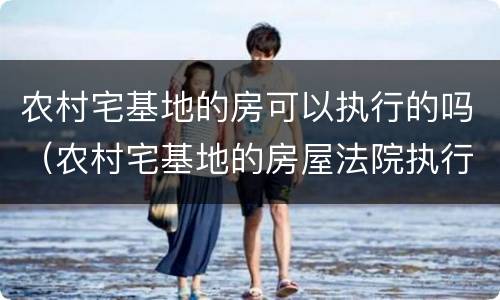 农村宅基地的房可以执行的吗（农村宅基地的房屋法院执行吗?）