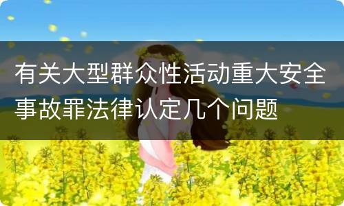 有关大型群众性活动重大安全事故罪法律认定几个问题