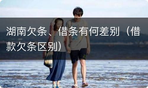 湖南欠条、借条有何差别（借款欠条区别）