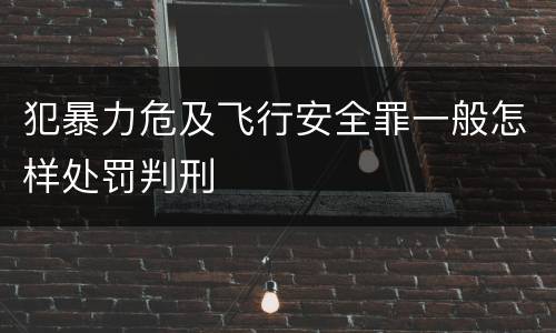 犯暴力危及飞行安全罪一般怎样处罚判刑