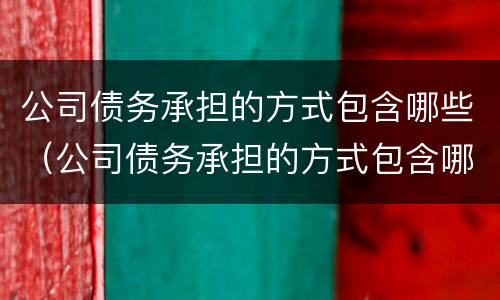 公司债务承担的方式包含哪些（公司债务承担的方式包含哪些方面）