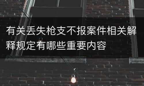 有关丢失枪支不报案件相关解释规定有哪些重要内容