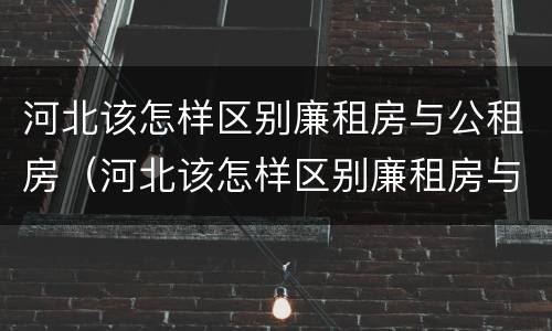 河北该怎样区别廉租房与公租房（河北该怎样区别廉租房与公租房的区别）