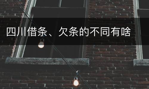 四川借条、欠条的不同有啥