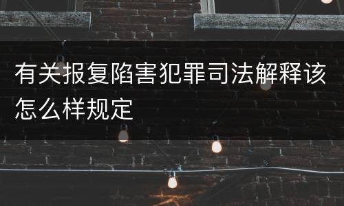 有关报复陷害犯罪司法解释该怎么样规定