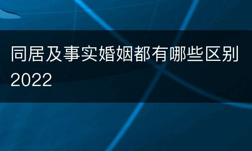 同居及事实婚姻都有哪些区别2022