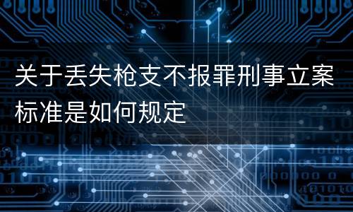 关于丢失枪支不报罪刑事立案标准是如何规定
