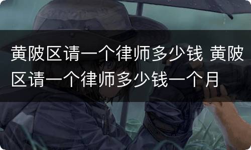 黄陂区请一个律师多少钱 黄陂区请一个律师多少钱一个月