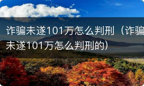 诈骗未遂101万怎么判刑（诈骗未遂101万怎么判刑的）