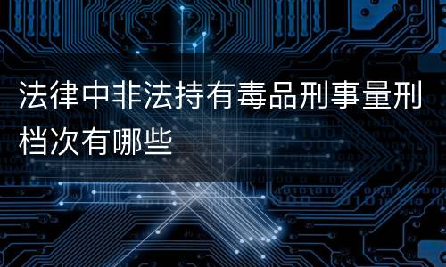 法律中非法持有毒品刑事量刑档次有哪些