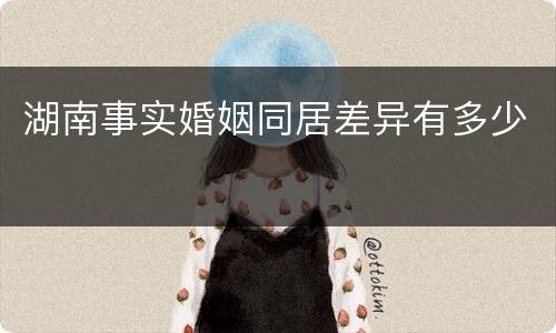 湖南事实婚姻同居差异有多少