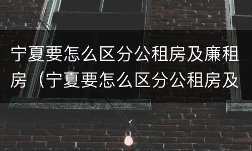 宁夏要怎么区分公租房及廉租房（宁夏要怎么区分公租房及廉租房的区别）