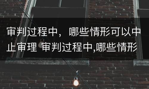 审判过程中，哪些情形可以中止审理 审判过程中,哪些情形可以中止审理案件