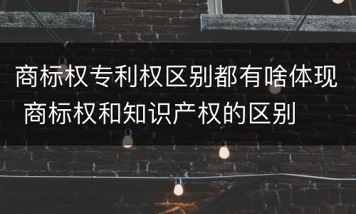 商标权专利权区别都有啥体现 商标权和知识产权的区别