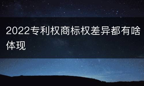 2022专利权商标权差异都有啥体现