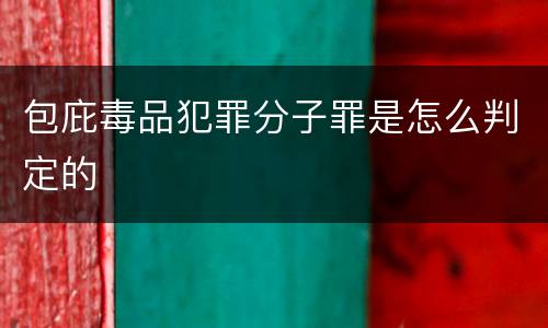 包庇毒品犯罪分子罪是怎么判定的