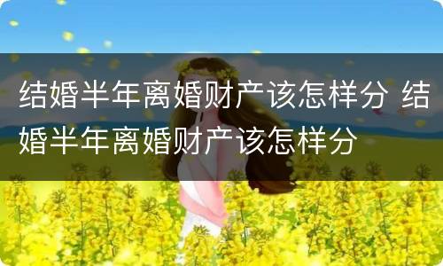 结婚半年离婚财产该怎样分 结婚半年离婚财产该怎样分