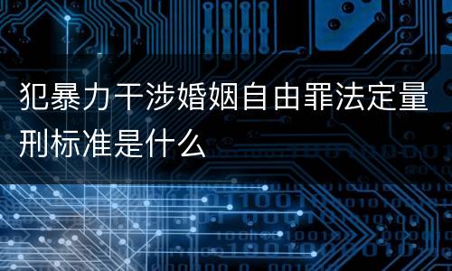 犯暴力干涉婚姻自由罪法定量刑标准是什么