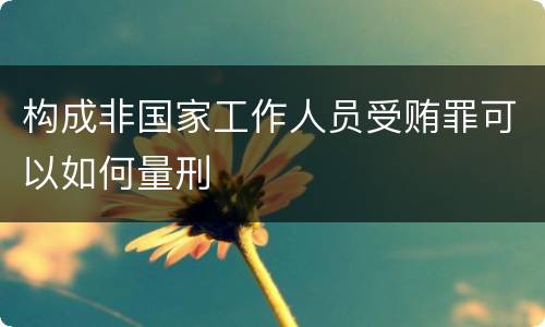 构成非国家工作人员受贿罪可以如何量刑