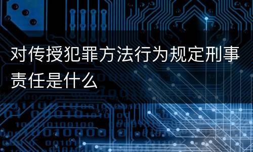 对传授犯罪方法行为规定刑事责任是什么