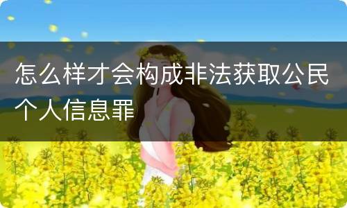 怎么样才会构成非法获取公民个人信息罪
