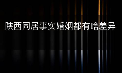 陕西同居事实婚姻都有啥差异
