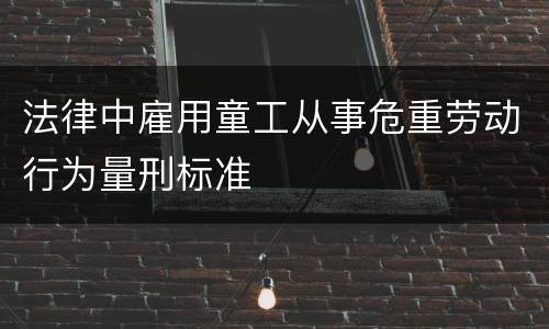 法律中雇用童工从事危重劳动行为量刑标准
