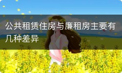 公共租赁住房与廉租房主要有几种差异