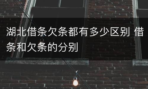 湖北借条欠条都有多少区别 借条和欠条的分别