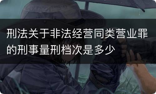 刑法关于非法经营同类营业罪的刑事量刑档次是多少