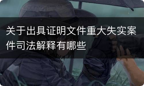 关于出具证明文件重大失实案件司法解释有哪些