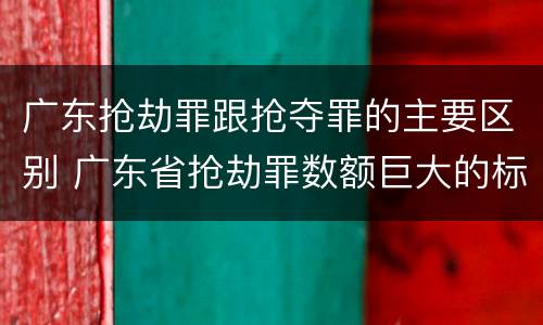 广东抢劫罪跟抢夺罪的主要区别 广东省抢劫罪数额巨大的标准