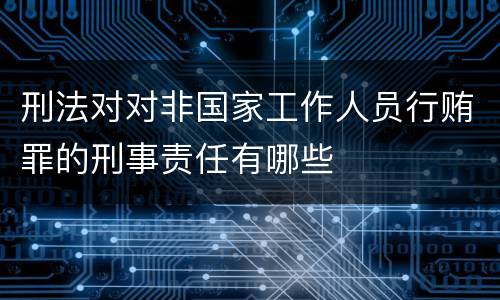 刑法对对非国家工作人员行贿罪的刑事责任有哪些
