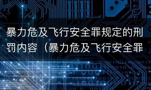 暴力危及飞行安全罪规定的刑罚内容（暴力危及飞行安全罪规定的刑罚内容不包括）