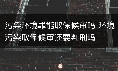 污染环境罪能取保候审吗 环境污染取保候审还要判刑吗