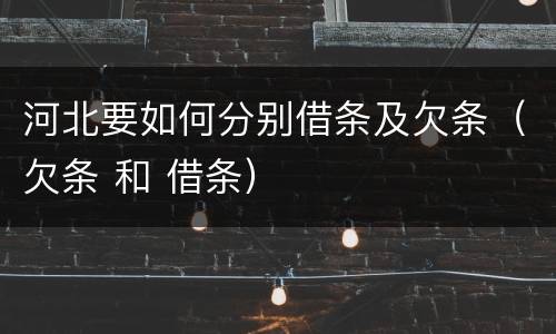 河北要如何分别借条及欠条（欠条 和 借条）