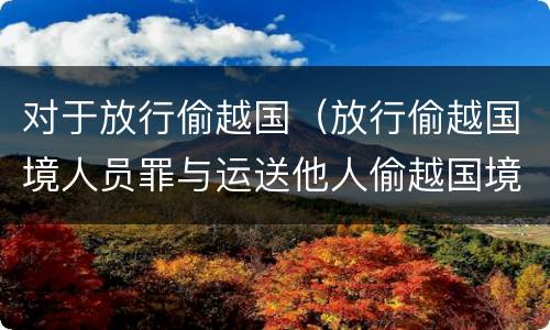 对于放行偷越国（放行偷越国境人员罪与运送他人偷越国境罪共犯）