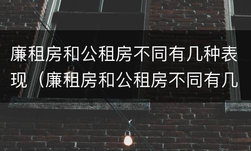 廉租房和公租房不同有几种表现（廉租房和公租房不同有几种表现情况）