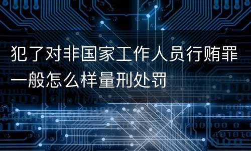 犯了对非国家工作人员行贿罪一般怎么样量刑处罚