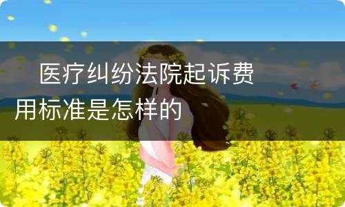 　医疗纠纷法院起诉费用标准是怎样的