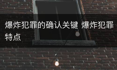 爆炸犯罪的确认关键 爆炸犯罪特点