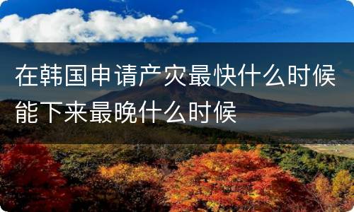 在韩国申请产灾最快什么时候能下来最晚什么时候